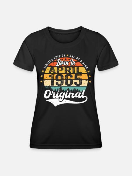 April 1965 Geburtstagsgeschenk April 1965 Vintage - Frauen Funktions-T-Shirt - Schwarz