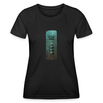 Herrscher und sein Schatten - Design mit Krone - Frauen Funktions-T-Shirt - Schwarz - Vorne - AI Model Female 172 light (172cm)