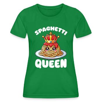 Nudeln Kawaii Spaghetti Queen Lover Pasta Italian - Frauen Funktions-T-Shirt - Kelly Green - Vorne - AI Model Female 172 dark (172cm)
