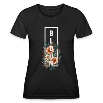 Bloom Botanischer Rahmen - Frauen Funktions-T-Shirt - Schwarz - Vorne - AI Model Female 172 light (172cm)