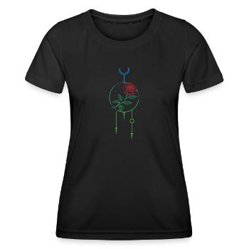 Himmlischer Rosentraum - Frauen Funktions-T-Shirt - Schwarz - Vorne - AI Model Female 172 light (172cm)