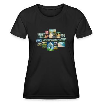 Die Schönheit der Natur Collage - Frauen Funktions-T-Shirt - Schwarz - Vorne - AI Model Female 172 light (172cm)
