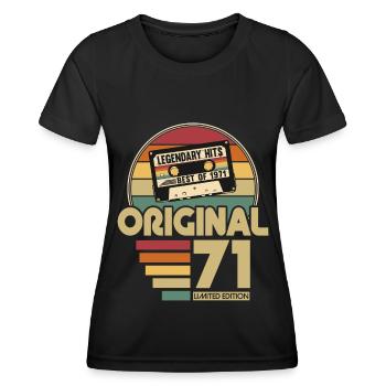 Né 1971 anniversaire original Cadeau - T-shirt sport Femme - noir - Devant - AI Model Female 172 light (172cm)