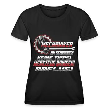 Mechaniker Mechatroniker Landmaschinen Werkstatt - Frauen Funktions-T-Shirt - Schwarz - Vorne - AI Model Female 172 light (172cm)