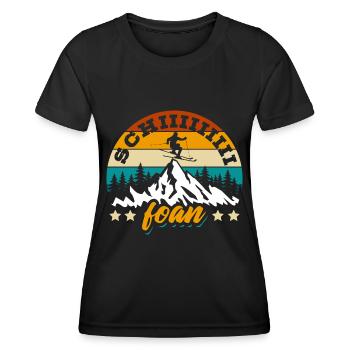 Ski, Schi Foan, Wintersport, Skiurlaub - Frauen Funktions-T-Shirt - Schwarz - Vorne - AI Model Female 172 light (172cm)