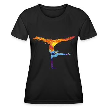 Turnen Turnen - Frauen Funktions-T-Shirt - Schwarz - Vorne - AI Model Female 172 light (172cm)