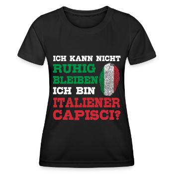 Typisch Italiener Italien Geste Capisci - Frauen Funktions-T-Shirt - Schwarz - Vorne - AI Model Female 172 light (172cm)