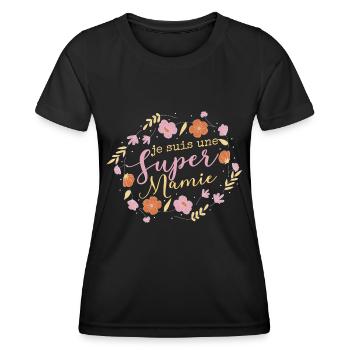 Je Suis Une Mamie - T-shirt sport Femme - noir - Devant - AI Model Female 172 light (172cm)