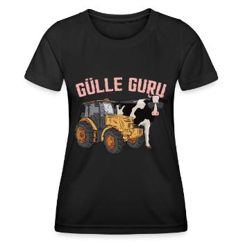 Gülle Guru - Frauen Funktions-T-Shirt - Schwarz - Vorne - AI Model Female 172 light (172cm)