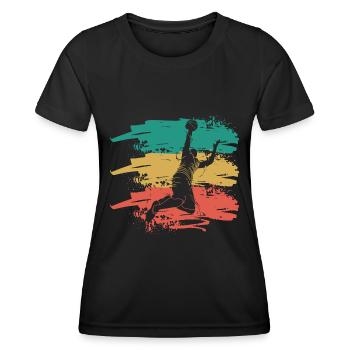 basket rétro - T-shirt sport Femme - noir - Devant - AI Model Female 172 light (172cm)