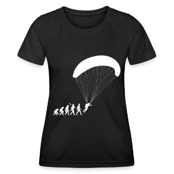 Evolution Parapente Vol - T-shirt sport Femme - noir - Devant - AI Model Female 172 light (172cm)