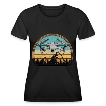 Drohnen Pilot Drohne Whoop Copter FPV Pilot Drone - T-shirt sport Femme - noir - Devant - AI Model Female 172 light (172cm)