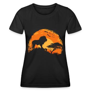 Löwe Wildkatze - Frauen Funktions-T-Shirt - Schwarz - Vorne - AI Model Female 172 light (172cm)