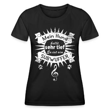 Subwuffer - Frauen Funktions-T-Shirt - Schwarz - Vorne - AI Model Female 172 light (172cm)