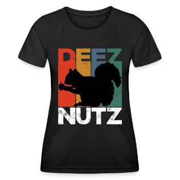 Deez Nutz Nutcracker Squirrel Dees Nuts Chipmunk - Women's Functional T-Shirt - black - Front - AI Model Female 172 light (172cm)