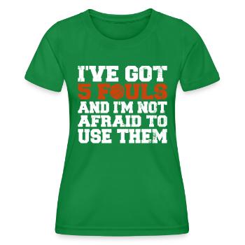 Hoops Basketball Player Streetball Hooping 5 Fouls - Women's Functional T-Shirt - kelly green - Front - AI Model Female 172 dark (172cm)