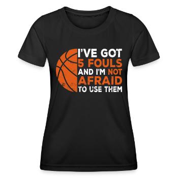 Hoops Basketball Player Streetball Hooping 5 Fouls - Frauen Funktions-T-Shirt - Schwarz - Vorne - AI Model Female 172 light (172cm)
