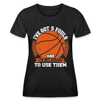 Hoops Basketball Player Streetball Hooping 5 Fouls - Women's Functional T-Shirt - black - Front - AI Model Female 172 light (172cm)
