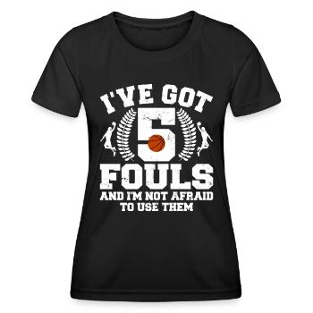 Hoops Basketball Player Streetball Hooping 5 Fouls - Frauen Funktions-T-Shirt - Schwarz - Vorne - AI Model Female 172 light (172cm)