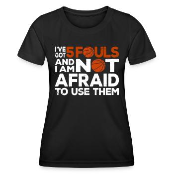 Hoops Basketball Player Streetball Hooping 5 Fouls - Frauen Funktions-T-Shirt - Schwarz - Vorne - AI Model Female 172 light (172cm)