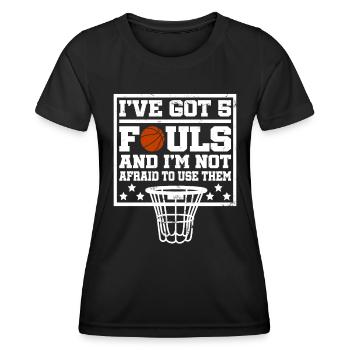 Hoops Basketball Player Streetball Hooping 5 Fouls - Women's Functional T-Shirt - black - Front - AI Model Female 172 light (172cm)