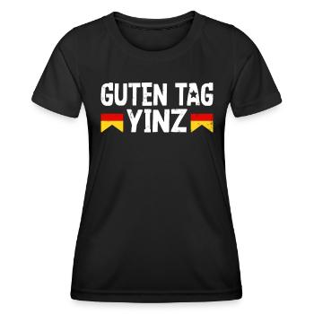 Guten Tag Yinz Germany Flag German Beer Festival - Women's Functional T-Shirt - black - Front - AI Model Female 172 light (172cm)