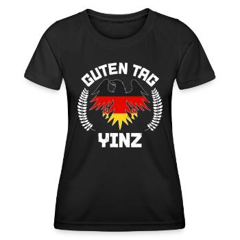 Guten Tag Yinz Germany Flag German Beer Festival - Women's Functional T-Shirt - black - Front - AI Model Female 172 light (172cm)