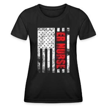 Krankenschwestern in der Notaufnahme Notaufnahme Krankenschwester Praktiker - Frauen Funktions-T-Shirt - Schwarz - Vorne - AI Model Female 172 light (172cm)