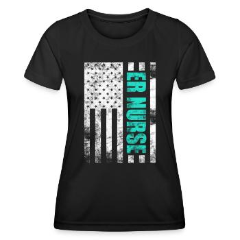 Krankenschwestern in der Notaufnahme Notaufnahme Krankenschwester Praktiker - Frauen Funktions-T-Shirt - Schwarz - Vorne - AI Model Female 172 light (172cm)