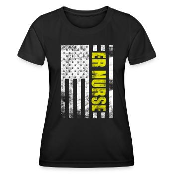 Krankenschwestern in der Notaufnahme Notaufnahme Krankenschwester Praktiker - Frauen Funktions-T-Shirt - Schwarz - Vorne - AI Model Female 172 light (172cm)