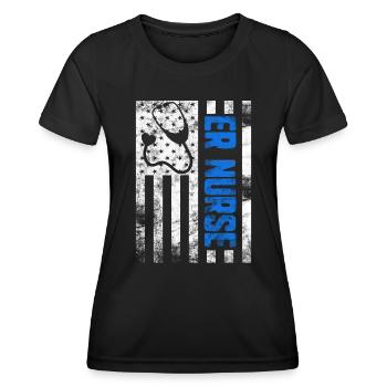 Krankenschwestern in der Notaufnahme Notaufnahme Krankenschwester Praktiker - Frauen Funktions-T-Shirt - Schwarz - Vorne - AI Model Female 172 light (172cm)