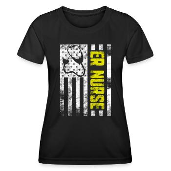 Krankenschwestern in der Notaufnahme Notaufnahme Krankenschwester Praktiker - Frauen Funktions-T-Shirt - Schwarz - Vorne - AI Model Female 172 light (172cm)