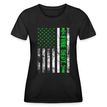 Service d’incendie Pompier Pompier Lutte contre les incendies - T-shirt sport Femme - noir - Devant - AI Model Female 172 light (172cm)