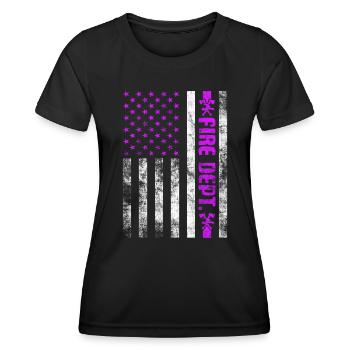 Service d’incendie Pompier Pompier Lutte contre les incendies - T-shirt sport Femme - noir - Devant - AI Model Female 172 light (172cm)