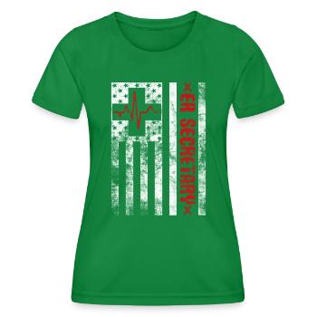 Emergency Room Registrar Registration ER Secretary - Women's Functional T-Shirt - kelly green - Front - AI Model Female 172 dark (172cm)