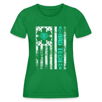 Radiology Department Medical Imaging Joke Rad Tech - Women's Functional T-Shirt - kelly green - Front - AI Model Female 172 dark (172cm)