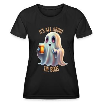 Halloween Ghost. - Women's Functional T-Shirt - black - Front - AI Model Female 172 light (172cm)