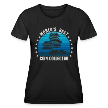 Münzsammler Lustige Münzen sammeln Numismatik - Frauen Funktions-T-Shirt - Schwarz - Vorne - AI Model Female 172 light (172cm)