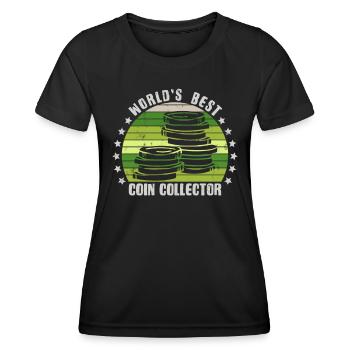 Münzsammler Lustige Münzen sammeln Numismatik - Frauen Funktions-T-Shirt - Schwarz - Vorne - AI Model Female 172 light (172cm)