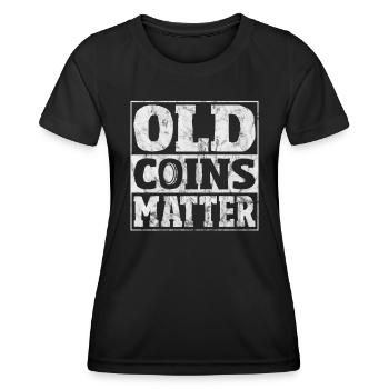 Münzsammler Lustige Münzen sammeln Numismatik - Frauen Funktions-T-Shirt - Schwarz - Vorne - AI Model Female 172 light (172cm)