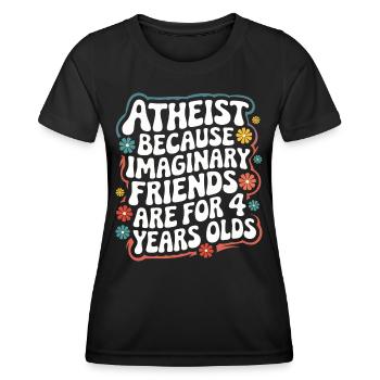 Athéisme, athée, anti-religion, agnostique - T-shirt sport Femme - noir - Devant - AI Model Female 172 light (172cm)