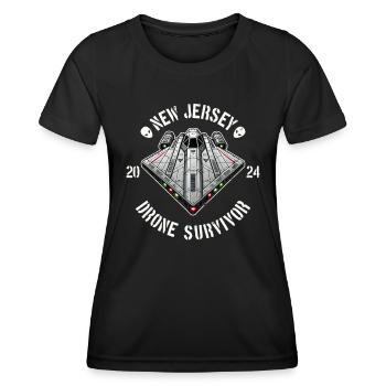 Drohnen-Überlebender aus New Jersey | NJ Drohnen Außerirdische UAPs - Frauen Funktions-T-Shirt - Schwarz - Vorne - AI Model Female 172 light (172cm)