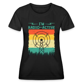 Opérateur radio amateur agréé | Radio amateur drôle - T-shirt sport Femme - noir - Devant - AI Model Female 172 light (172cm)