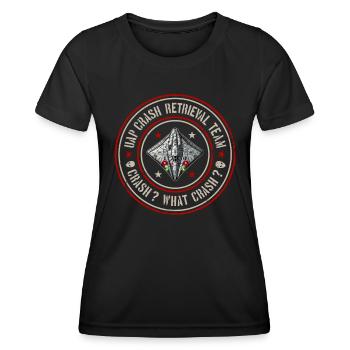 UAP Team zur Bergung von Crashs | Kugeln, UFOs, Außerirdische, UAPs - Frauen Funktions-T-Shirt - Schwarz - Vorne - AI Model Female 172 light (172cm)