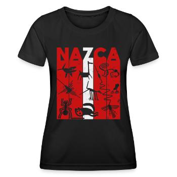 Nazca Lines | Ancient Astronaut Peru Geoglyphs - Women's Functional T-Shirt - black - Front - AI Model Female 172 light (172cm)
