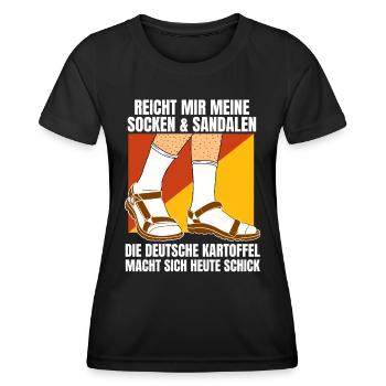 Typisch Deutscher Urlauber - Kartoffel Alman - Frauen Funktions-T-Shirt - Schwarz - Vorne - AI Model Female 172 light (172cm)