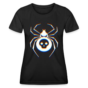 L’art du glitch | Illusion d’optique Vaporwave EDM Rave - T-shirt sport Femme - noir - Devant - AI Model Female 172 light (172cm)