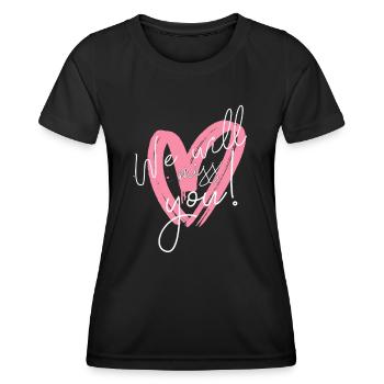 We will miss you - Abschied Spruch Herz Vermissen - Frauen Funktions-T-Shirt - Schwarz - Vorne - AI Model Female 172 light (172cm)