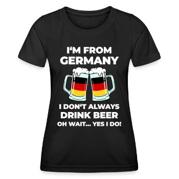 Germany beer saying for Germans - Women's Functional T-Shirt - black - Front - AI Model Female 172 light (172cm)