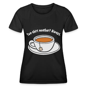 Thé Humour Sachet de thé Buveur de thé Drôle de thé - T-shirt sport Femme - noir - Devant - AI Model Female 172 light (172cm)